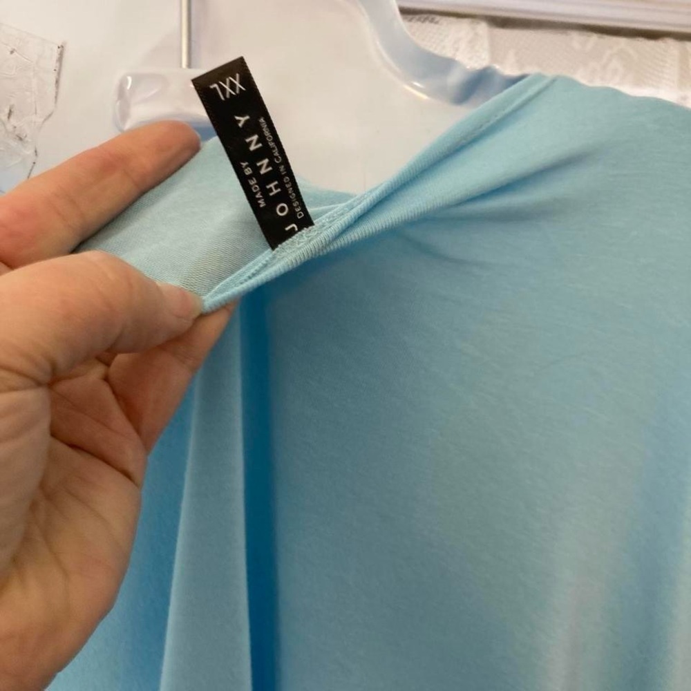 Baby blue open front kimono cardigan Johnny XXL - Picture 4 of 4